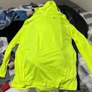 Neon yellow Nike dri-fit pullover.